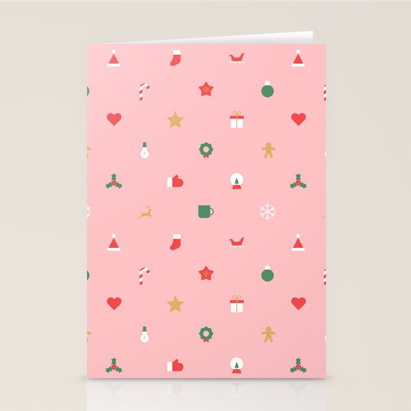 Retro christmas ornament decoration pattern Stationery Card Gallery Image 2