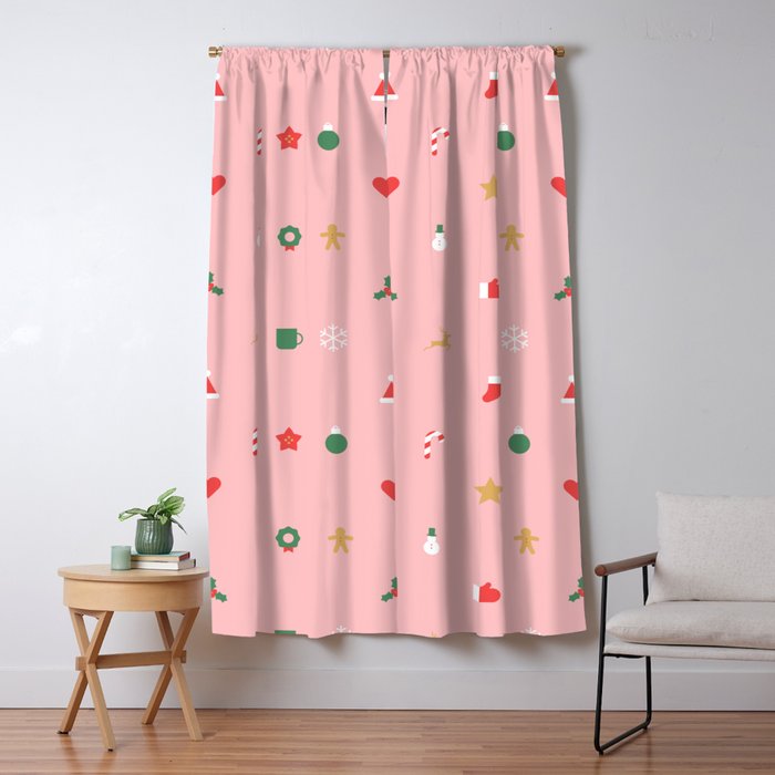 Retro christmas ornament decoration pattern Window Curtain Gallery Image 5