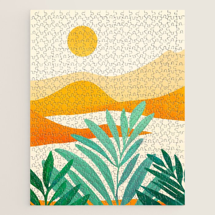 Golden Alpine Sunset Landscape Jigsaw Puzzle Gallery Image 1