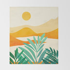 Golden Alpine Sunset Landscape Throw Blanket Gallery Image 2