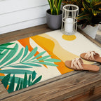 Golden Alpine Sunset Landscape Outdoor Rug Gallery Image 2