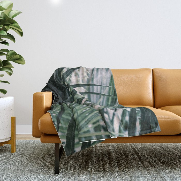 Fan Palms Galore - Tropical Nature Photography Throw Blanket Gallery Image 1