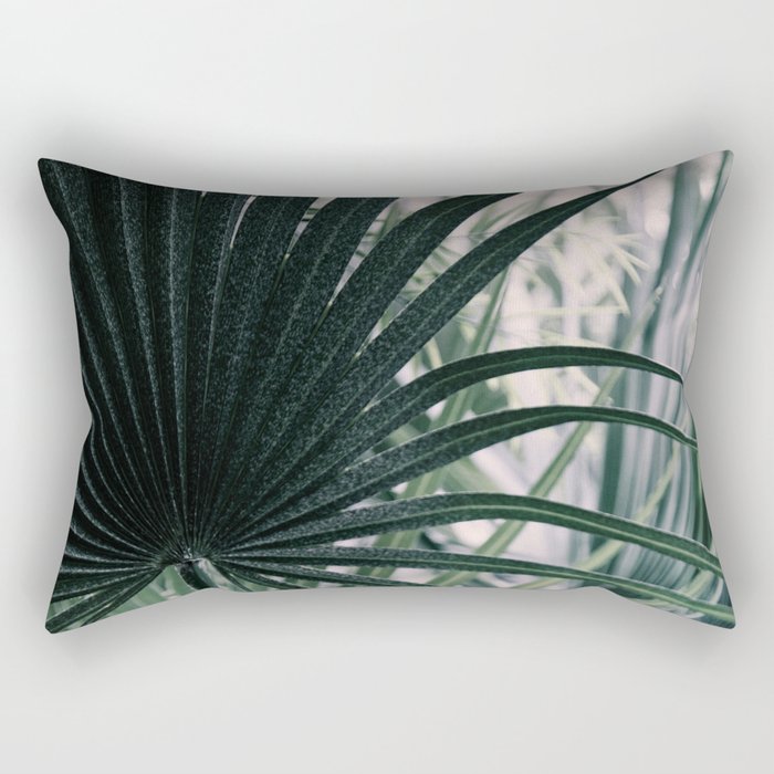 Fan Palms Galore - Tropical Nature Photography Rectangular Pillow Gallery Image 1