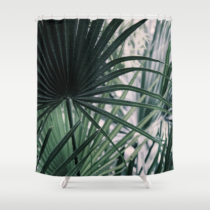 Fan Palms Galore - Tropical Nature Photography Shower Curtain Gallery Image 1
