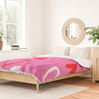 Pink love heart cartoon pattern Duvet Cover Gallery Image 2