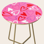 Pink love heart cartoon pattern Side Table Gallery Image 2