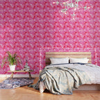 Pink love heart cartoon pattern Wallpaper Gallery Image 3