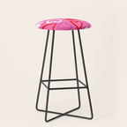 Pink love heart cartoon pattern Stool Gallery Image 1