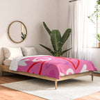 Pink love heart cartoon pattern Comforter Gallery Image 2