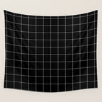 Windowpane Check Grid (white/black) Wall Tapestry Gallery Image 4