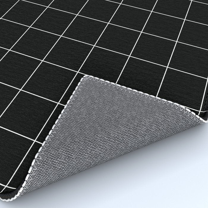 Windowpane Check Grid (white/black) Rug Gallery Image 4