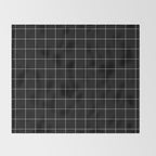 Windowpane Check Grid (white/black) Throw Blanket Gallery Image 2