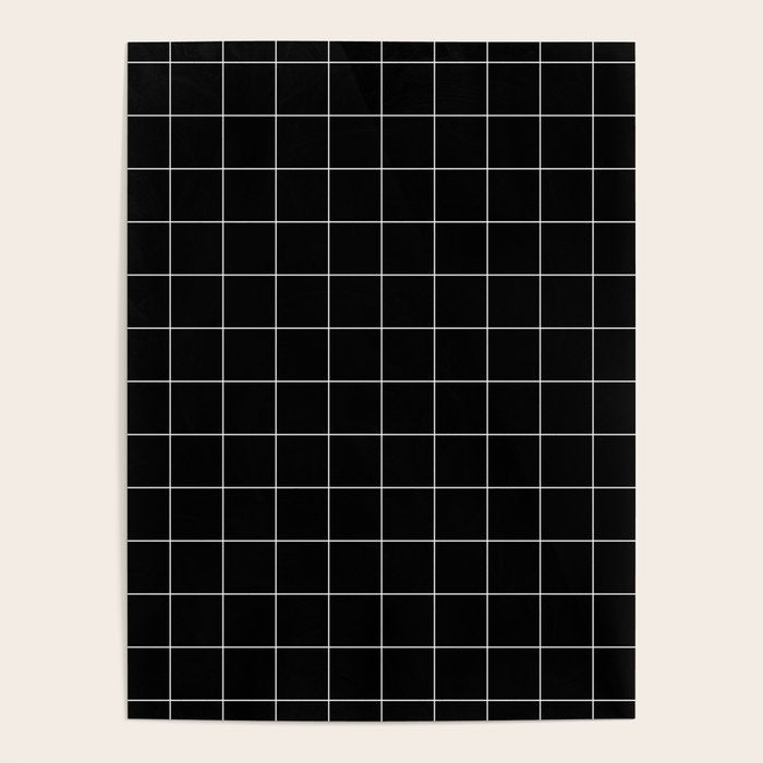 Windowpane Check Grid (white/black) Poster Gallery Image 4