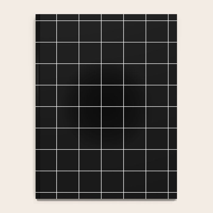 Windowpane Check Grid (white/black) Notebook Gallery Image 4
