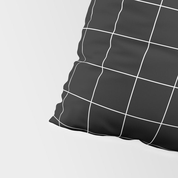 Windowpane Check Grid (white/black) Pillow Sham Gallery Image 4