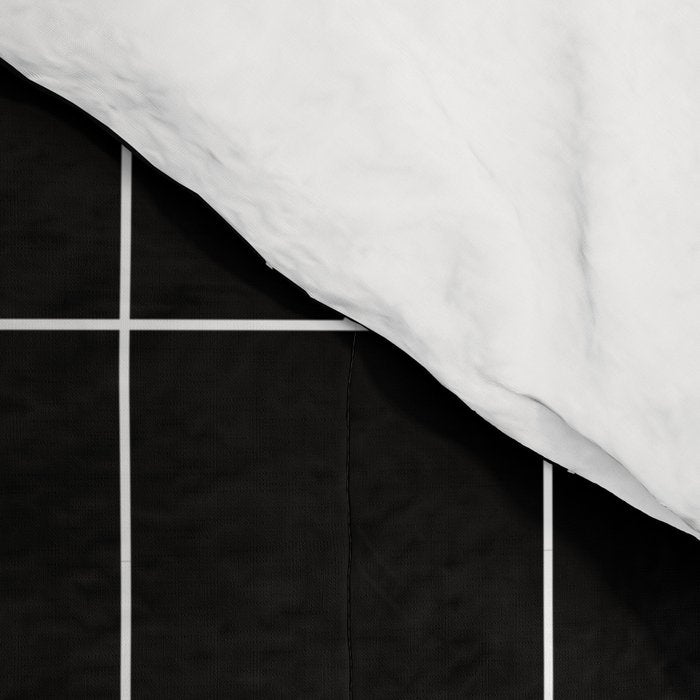 Windowpane Check Grid (white/black) Comforter Gallery Image 4