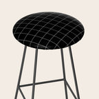 Windowpane Check Grid (white/black) Stool Gallery Image 2