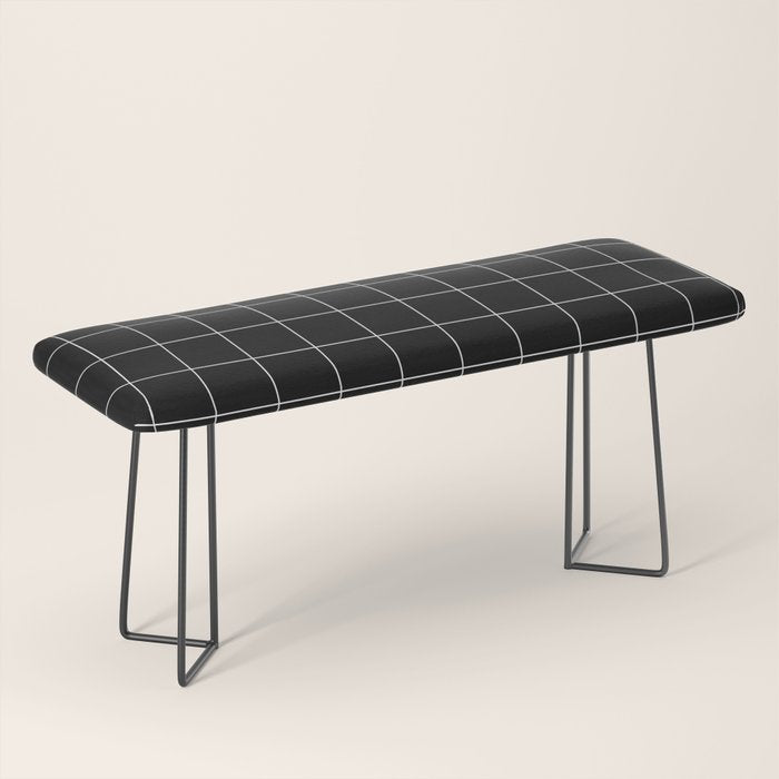 Windowpane Check Grid (white/black) Bench Gallery Image 1