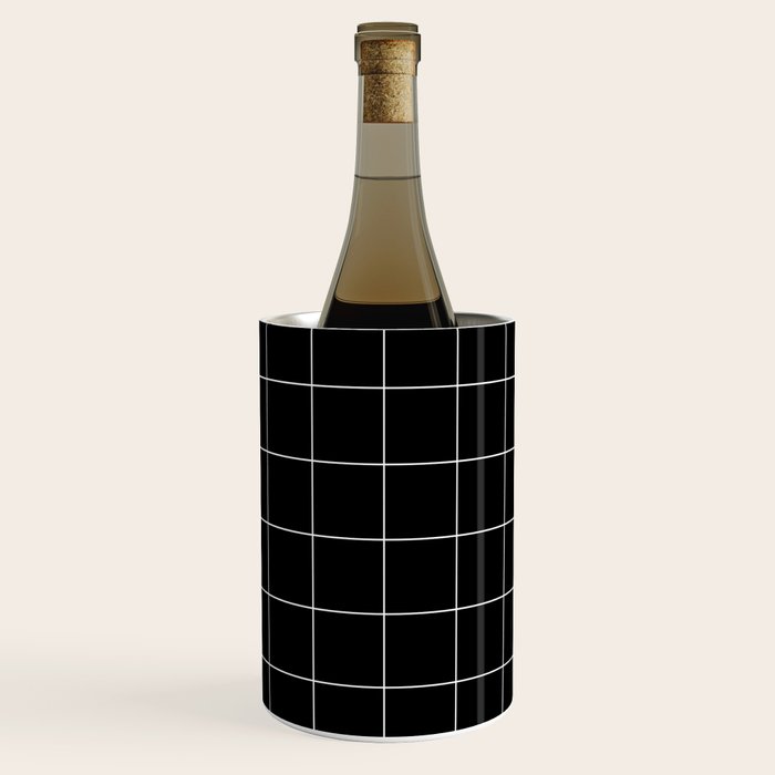 Windowpane Check Grid (white/black) Wine Chiller Gallery Image 2