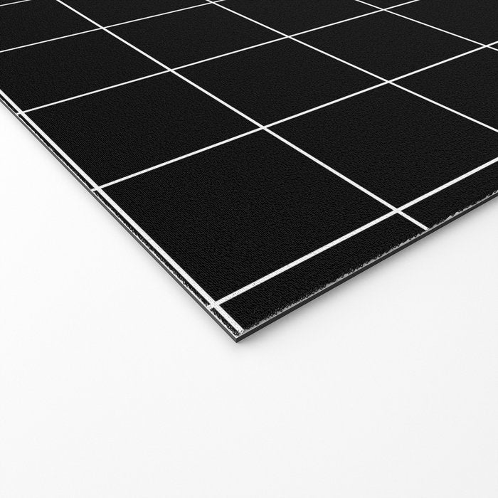 Windowpane Check Grid (white/black) Welcome Mat Gallery Image 2