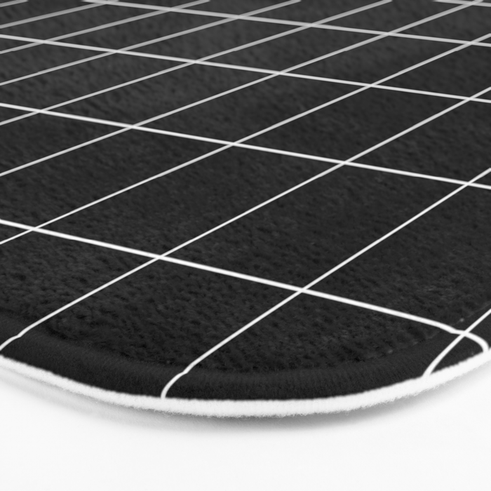 Windowpane Check Grid (white/black) Bath Mat Gallery Image 3