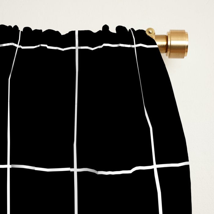 Windowpane Check Grid (white/black) Window Curtain Gallery Image 2