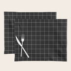 Windowpane Check Grid (white/black) Placemat Gallery Image 1