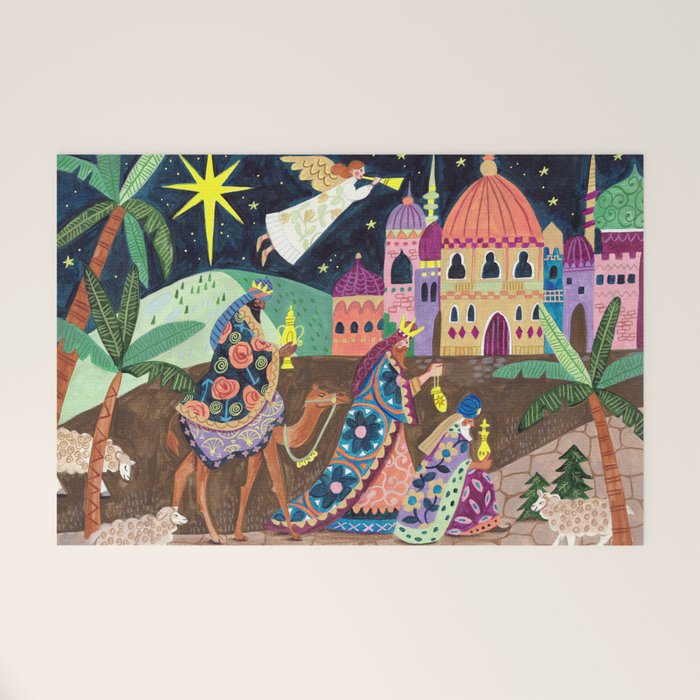 The three Wise Men in Bethlehem Welcome Mat Gallery Image 1