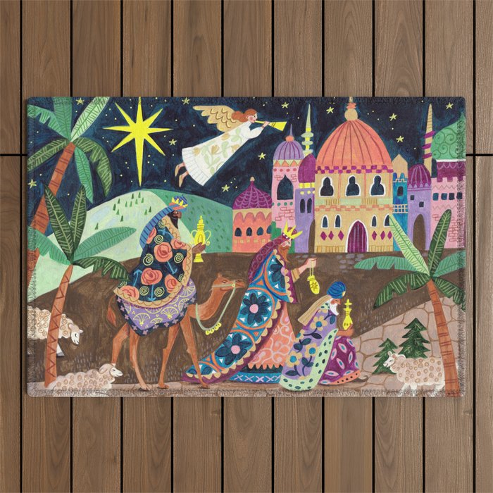 The three Wise Men in Bethlehem Outdoor Rug Gallery Image 1
