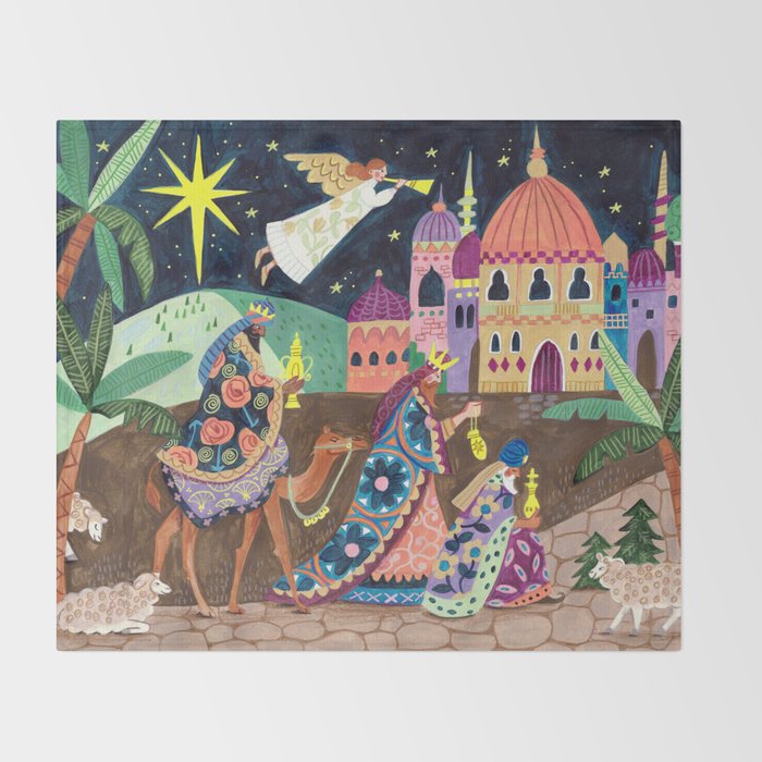 The three Wise Men in Bethlehem Throw Blanket Gallery Image 2