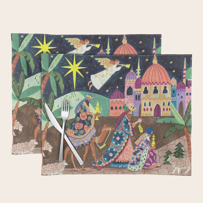 The three Wise Men in Bethlehem Placemat Gallery Image 1