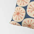 Atomic Dots Retro Geo Pattern in Mid Mid Orange, Beige, and Navy Blue Pillow Sham Gallery Image 4