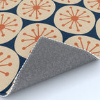 Atomic Dots Retro Geo Pattern in Mid Mid Orange, Beige, and Navy Blue Rug Gallery Image 4
