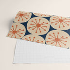 Atomic Dots Retro Geo Pattern in Mid Mid Orange, Beige, and Navy Blue Wrapping Paper Gallery Image 2