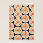 Atomic Dots Retro Geo Pattern in Mid Mid Orange, Beige, and Navy Blue Stationery Card Gallery Image 2