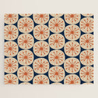 Atomic Dots Retro Geo Pattern in Mid Mid Orange, Beige, and Navy Blue Jigsaw Puzzle Gallery Image 1