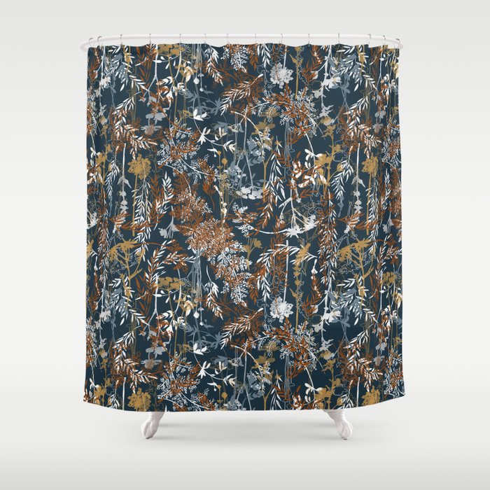 Abstract Forest Night A Shower Curtain Gallery Image 1