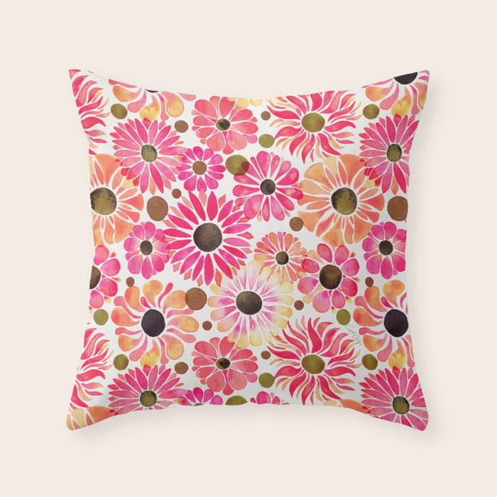 Flower Power - Pink Throw Pillow Gallery Image 6