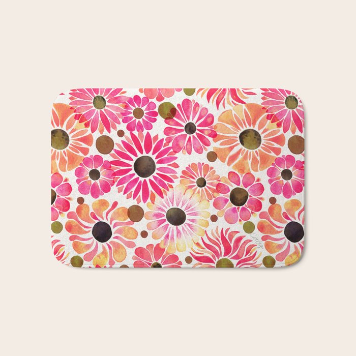 Flower Power - Pink Bath Mat Gallery Image 1