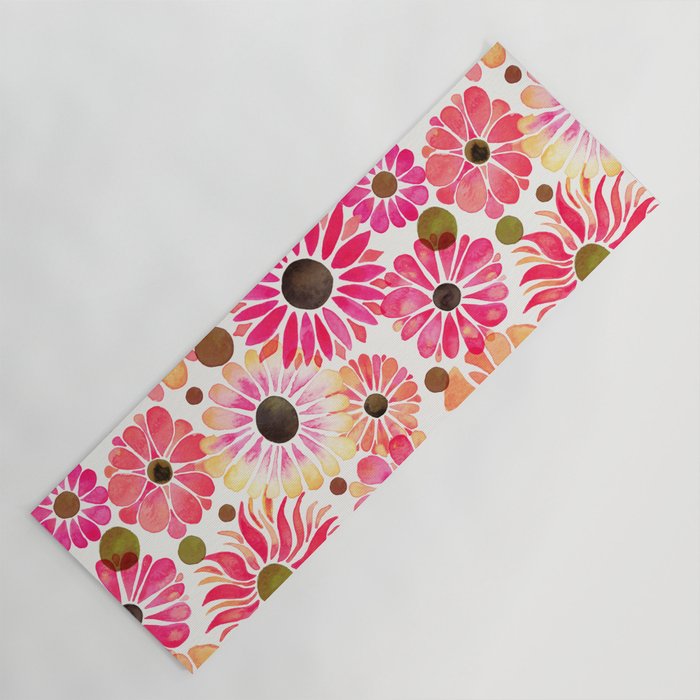 Flower Power - Pink Yoga Mat Gallery Image 1
