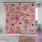 Flower Power - Pink Wall Mural Gallery Image 1