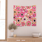 Flower Power - Pink Wall Tapestry Gallery Image 2