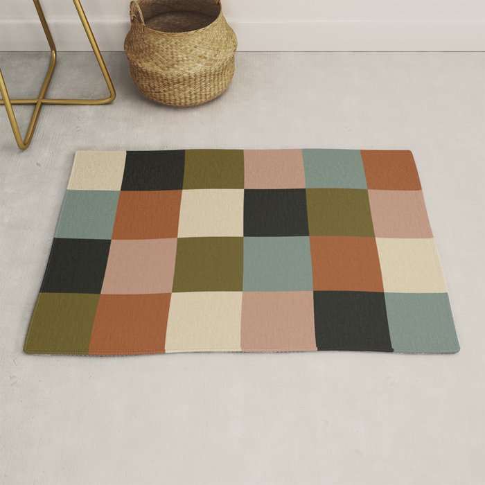 Bold Colorful Checks Pattern - Large II Rug Gallery Image 1