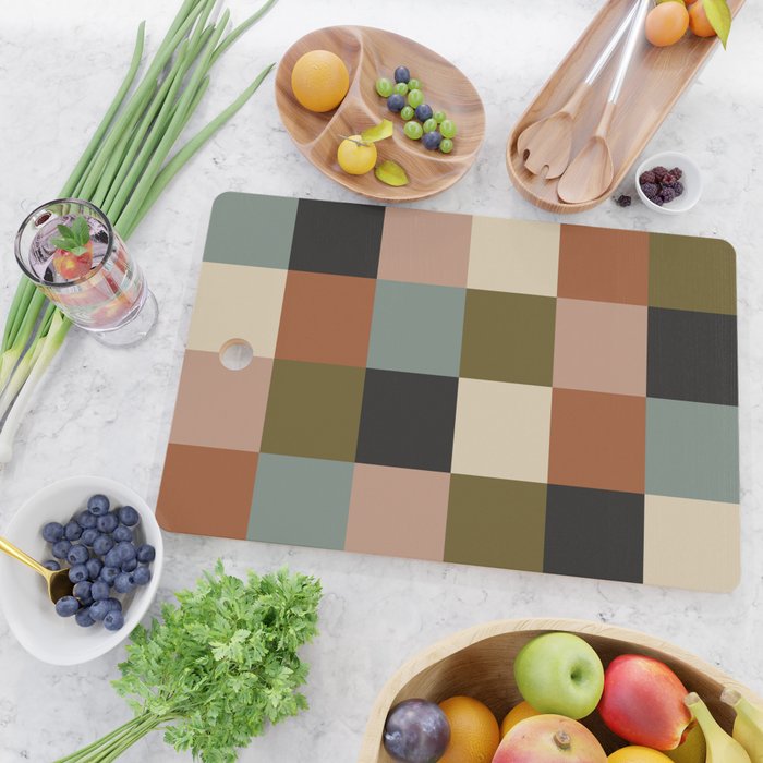 Bold Colorful Checks Pattern - Large II Cutting Board Gallery Image 2