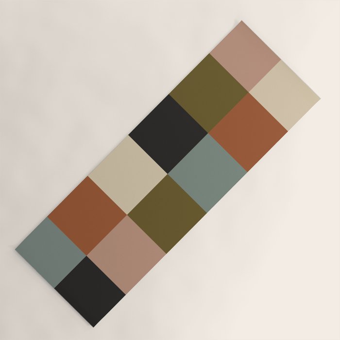 Bold Colorful Checks Pattern - Large II Yoga Mat Gallery Image 1