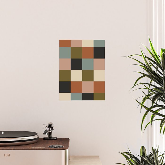 Bold Colorful Checks Pattern - Large II Poster Gallery Image 2