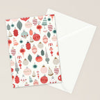 Vintage Christmas baubles white background Stationery Card Gallery Image 2