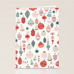 Vintage Christmas baubles white background Stationery Card Gallery Image 2