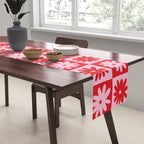 Pink & Red Checkerboard Flower Pattern Table Runner Gallery Image 2