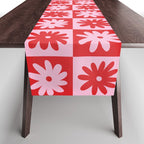 Pink & Red Checkerboard Flower Pattern Table Runner Gallery Image 1